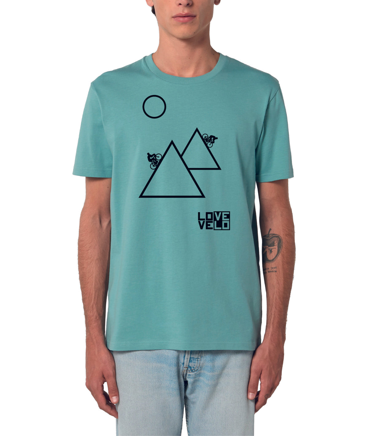 T-shirt Montagnes LOVE/VELO (bleu/vert)