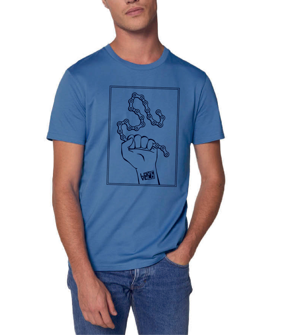T-shirt Poing LOVE/VELO (bleu)