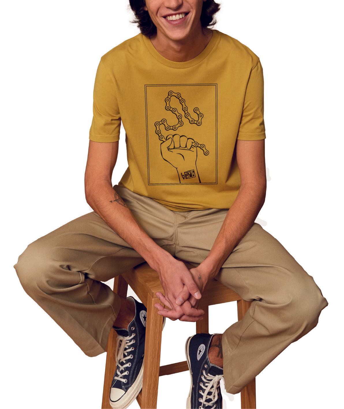 T-shirt Poing LOVE/VELO (ocre)