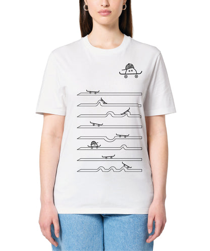 T-shirt SKATE lignes blanc coupe droite
