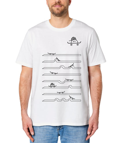 T-shirt SKATE lignes blanc coupe droite