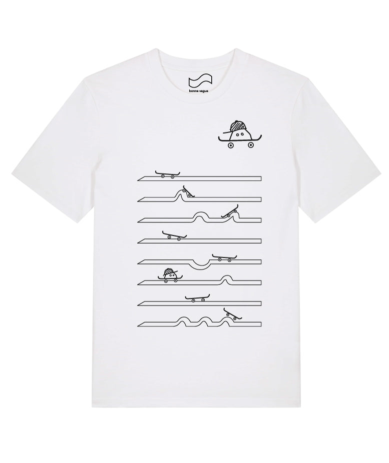 T-shirt SKATE lignes blanc coupe droite