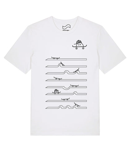 T-shirt SKATE lignes blanc coupe droite