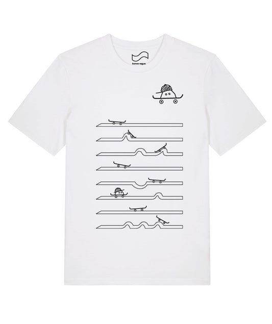 T-shirt SKATE lignes blanc coupe droite