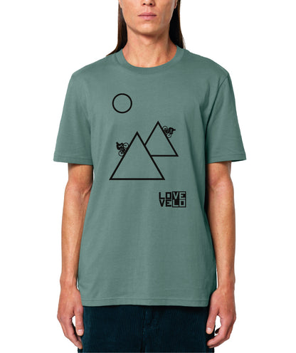 T-shirt Montagnes LOVE/VELO vert foret