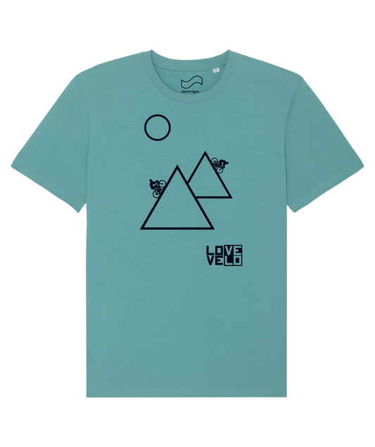 T-shirt Montagnes LOVE/VELO (bleu/vert)