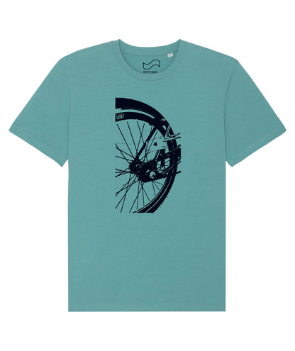 T-shirt Roue LOVE/VELO (bleu/vert)