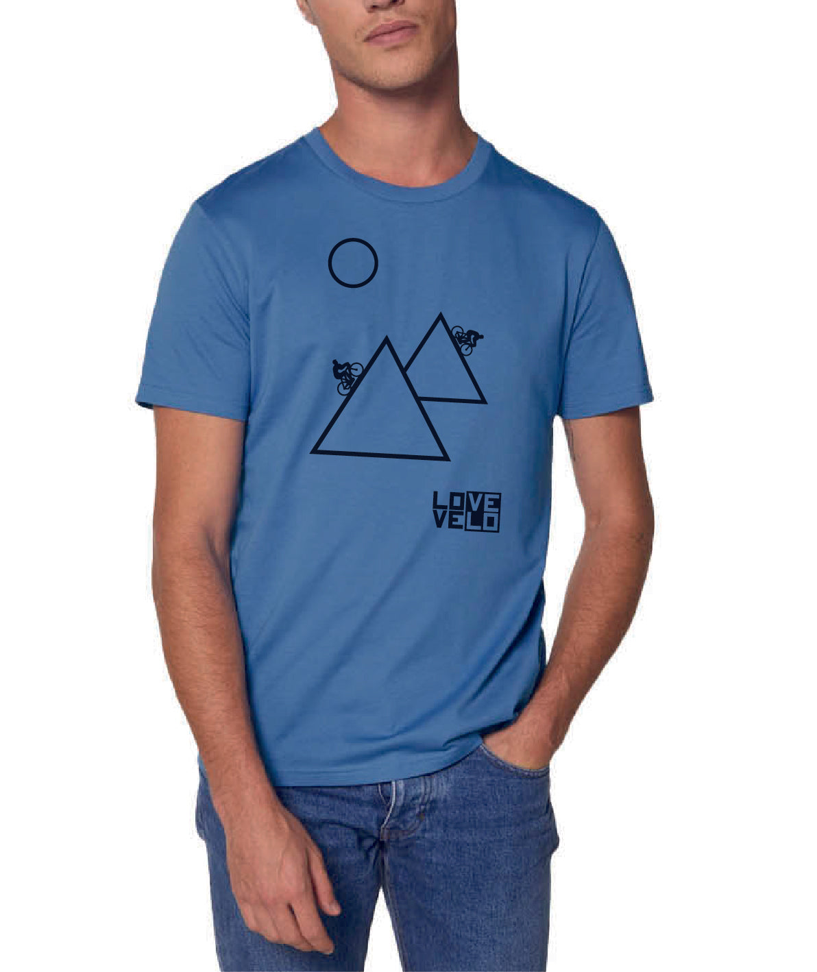T-shirt Montagnes LOVE/VELO (bleu)