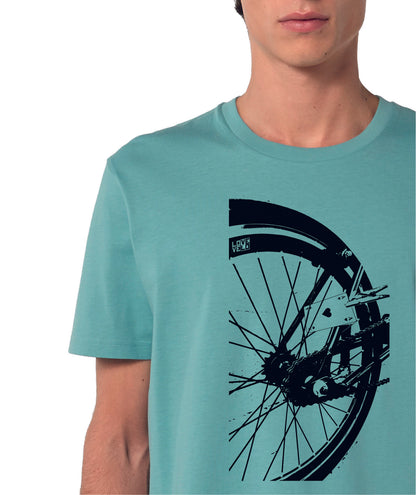 T-shirt Roue LOVE/VELO (bleu/vert)