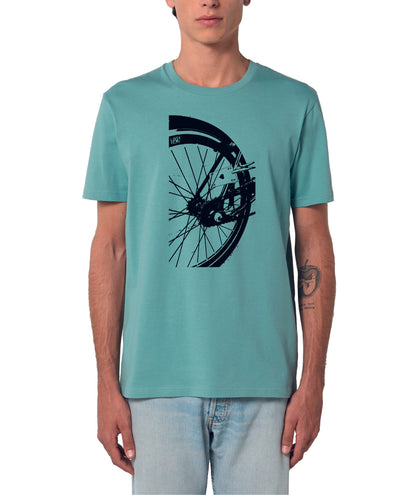 T-shirt Roue LOVE/VELO (bleu/vert)